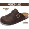 image:imageProject Cloud 100 Full Grain Genuine Leather Clogs for Men 2026 Brooklyn  Memory Foam Insole Arch Support Natural Cork Footbed Mens Clogs Shoes Non Slip and WaterResistant Mules Mens SlippersChocolate Distressed
