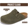 image:imageProject Cloud 100 Full Grain Genuine Leather Clogs for Men 2026 Brooklyn  Memory Foam Insole Arch Support Natural Cork Footbed Mens Clogs Shoes Non Slip and WaterResistant Mules Mens SlippersOlive Suede