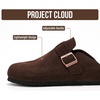 image:imageProject Cloud 100 Full Grain Genuine Leather Clogs for Men 2026 Brooklyn  Memory Foam Insole Arch Support Natural Cork Footbed Mens Clogs Shoes Non Slip and WaterResistant Mules Mens SlippersBrown Suede
