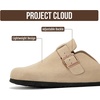 image:imageProject Cloud 100 Full Grain Genuine Leather Clogs for Men 2026 Brooklyn  Memory Foam Insole Arch Support Natural Cork Footbed Mens Clogs Shoes Non Slip and WaterResistant Mules Mens SlippersSand Suede
