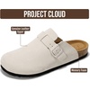 image:imageProject Cloud 100 Full Grain Genuine Leather Clogs for Men 2026 Brooklyn  Memory Foam Insole Arch Support Natural Cork Footbed Mens Clogs Shoes Non Slip and WaterResistant Mules Mens SlippersLightgrey Suede
