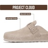 image:imageProject Cloud 100 Full Grain Genuine Leather Clogs for Men 2026 Brooklyn  Memory Foam Insole Arch Support Natural Cork Footbed Mens Clogs Shoes Non Slip and WaterResistant Mules Mens SlippersDark Grey Suede