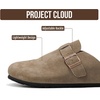 image:imageProject Cloud 100 Full Grain Genuine Leather Clogs for Men 2026 Brooklyn  Memory Foam Insole Arch Support Natural Cork Footbed Mens Clogs Shoes Non Slip and WaterResistant Mules Mens SlippersTaupe Suede