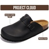 image:imageProject Cloud 100 Full Grain Genuine Leather Clogs for Men 2026 Brooklyn  Memory Foam Insole Arch Support Natural Cork Footbed Mens Clogs Shoes Non Slip and WaterResistant Mules Mens SlippersBlack Oiled