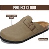 image:imageProject Cloud 100 Full Grain Genuine Leather Clogs for Men 2026 Brooklyn  Memory Foam Insole Arch Support Natural Cork Footbed Mens Clogs Shoes Non Slip and WaterResistant Mules Mens SlippersTaupe Distressed