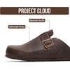 image:imageProject Cloud 100 Full Grain Genuine Leather Clogs for Men 2026 Brooklyn  Memory Foam Insole Arch Support Natural Cork Footbed Mens Clogs Shoes Non Slip and WaterResistant Mules Mens SlippersChocolate Distressed
