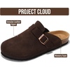 image:imageProject Cloud 100 Full Grain Genuine Leather Clogs for Men 2026 Brooklyn  Memory Foam Insole Arch Support Natural Cork Footbed Mens Clogs Shoes Non Slip and WaterResistant Mules Mens SlippersBrown Suede