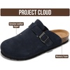 image:imageProject Cloud 100 Full Grain Genuine Leather Clogs for Men 2026 Brooklyn  Memory Foam Insole Arch Support Natural Cork Footbed Mens Clogs Shoes Non Slip and WaterResistant Mules Mens SlippersNavy Suede