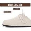 image:imageProject Cloud 100 Full Grain Genuine Leather Clogs for Men 2026 Brooklyn  Memory Foam Insole Arch Support Natural Cork Footbed Mens Clogs Shoes Non Slip and WaterResistant Mules Mens SlippersLightgrey Suede