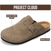 image:imageProject Cloud 100 Full Grain Genuine Leather Clogs for Men 2026 Brooklyn  Memory Foam Insole Arch Support Natural Cork Footbed Mens Clogs Shoes Non Slip and WaterResistant Mules Mens SlippersTaupe Suede