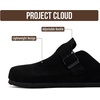 image:imageProject Cloud 100 Full Grain Genuine Leather Clogs for Men 2026 Brooklyn  Memory Foam Insole Arch Support Natural Cork Footbed Mens Clogs Shoes Non Slip and WaterResistant Mules Mens SlippersBlack Suede