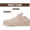 image:imageProject Cloud 100 Full Grain Genuine Leather Clogs for Men 2026 Brooklyn  Memory Foam Insole Arch Support Natural Cork Footbed Mens Clogs Shoes Non Slip and WaterResistant Mules Mens SlippersSand Mono Suede