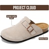 image:imageProject Cloud 100 Full Grain Genuine Leather Clogs for Men 2026 Brooklyn  Memory Foam Insole Arch Support Natural Cork Footbed Mens Clogs Shoes Non Slip and WaterResistant Mules Mens SlippersGrey Suede