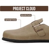 image:imageProject Cloud 100 Full Grain Genuine Leather Clogs for Men 2026 Brooklyn  Memory Foam Insole Arch Support Natural Cork Footbed Mens Clogs Shoes Non Slip and WaterResistant Mules Mens SlippersTaupe Distressed
