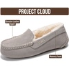 image:imageProject Cloud 100 Genuine Leather Slippers for Women Fur Lined Cathi  Fur Lined Memory Foam Insole Genuine Leather Stylish Womens Moccasin Outdoor Slippers AllDay ComfortGrey