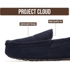 image:imageProject Cloud 100 Genuine Leather Slippers for Women Fur Lined Cathi  Fur Lined Memory Foam Insole Genuine Leather Stylish Womens Moccasin Outdoor Slippers AllDay ComfortNavy Suede