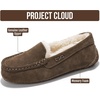 image:imageProject Cloud 100 Genuine Leather Slippers for Women Fur Lined Cathi  Fur Lined Memory Foam Insole Genuine Leather Stylish Womens Moccasin Outdoor Slippers AllDay ComfortChocolate