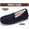 image:imageProject Cloud 100 Genuine Leather Slippers for Women Fur Lined Cathi  Fur Lined Memory Foam Insole Genuine Leather Stylish Womens Moccasin Outdoor Slippers AllDay ComfortNavy Suede