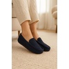 image:imageProject Cloud 100 Genuine Leather Slippers for Women Fur Lined Cathi  Fur Lined Memory Foam Insole Genuine Leather Stylish Womens Moccasin Outdoor Slippers AllDay ComfortNavy Suede