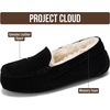 image:imageProject Cloud 100 Genuine Leather Slippers for Women Fur Lined Cathi  Fur Lined Memory Foam Insole Genuine Leather Stylish Womens Moccasin Outdoor Slippers AllDay ComfortBlack