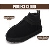 image:imageProject Cloud Kids 100 Genuine Leather Australian Shearling Lined Slippers  Memory Foam Insole Non Slip Fuzzy Fluffy Unisex Shoes for Girls amp Boys Warm Cozy Indoor Footwear Everyday Comfort Easy WearBlack Suede  Dreamon