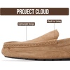 image:imageProject Cloud Mens 100 Genuine Leather Non Slip House SlippersOswin  Memory Foam Insole Lightweight Shoes for Men Indoor Outdoor Footwear Comfortable Casual Everyday Travel Easy Wear All DayChestnut Suede