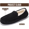 image:imageProject Cloud Mens 100 Genuine Leather Non Slip House SlippersOswin  Memory Foam Insole Lightweight Shoes for Men Indoor Outdoor Footwear Comfortable Casual Everyday Travel Easy Wear All DayBlack Suede