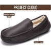 image:imageProject Cloud Mens 100 Genuine Leather Non Slip House SlippersOswin  Memory Foam Insole Lightweight Shoes for Men Indoor Outdoor Footwear Comfortable Casual Everyday Travel Easy Wear All DayChoco Brown Leather