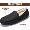 image:imageProject Cloud Mens 100 Genuine Leather Non Slip House SlippersOswin  Memory Foam Insole Lightweight Shoes for Men Indoor Outdoor Footwear Comfortable Casual Everyday Travel Easy Wear All DayBlack Leather