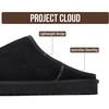 image:imageProject Cloud Mens 100 Genuine Leather Shearling Memory Foam Slippers  Genuine Shearling Lining and Lightweight NonSlip Indoor amp Outdoor Wear Slippers for Men  WaterResistant Mens SlippersBlack Suede