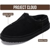 image:imageProject Cloud Mens Slippers Genuine Leather Australian Shearling Slippers  Memory Foam Insole Non Slip Fuzzy Shoes Indoor Outdoor Warm Cozy Footwear Everyday Comfort Soft Lining Cushioned Sole Easy OnBlack Suede  Unwind