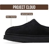 image:imageProject Cloud Mens Slippers Genuine Leather Australian Shearling Slippers  Memory Foam Insole Non Slip Fuzzy Shoes Indoor Outdoor Warm Cozy Footwear Everyday Comfort Soft Lining Cushioned Sole Easy OnBlack Suede  Unwind