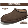 image:imageProject Cloud Mens Slippers Genuine Leather Australian Shearling Slippers  Memory Foam Insole Non Slip Fuzzy Shoes Indoor Outdoor Warm Cozy Footwear Everyday Comfort Soft Lining Cushioned Sole Easy OnChoco Suede 2