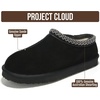 image:imageProject Cloud Mens Slippers Genuine Leather Australian Shearling Slippers  Memory Foam Insole Non Slip Fuzzy Shoes Indoor Outdoor Warm Cozy Footwear Everyday Comfort Soft Lining Cushioned Sole Easy OnBlack Suede 2