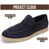 image:imageProject Cloud Mens Venetian Loafers for Men 100 Genuine LeatherMark  Memory Foam Insole Non Slip Moccasins Casual Shoes Footwear Comfortable Work Office Everyday Mens Loafers Classic Mens ShoesNavy Suede