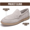 image:imageProject Cloud Mens Venetian Loafers for Men 100 Genuine LeatherMark  Memory Foam Insole Non Slip Moccasins Casual Shoes Footwear Comfortable Work Office Everyday Mens Loafers Classic Mens ShoesLight Grey Suede