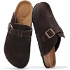 image:imageProject Cloud 100 Full Grain Genuine Leather Clogs for Men 2026 Brooklyn  Memory Foam Insole Arch Support Natural Cork Footbed Mens Clogs Shoes Non Slip and WaterResistant Mules Mens SlippersChocolate Suede