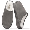 image:imageProject Cloud Mens 100 Genuine Leather Shearling Memory Foam Slippers  Genuine Shearling Lining and Lightweight NonSlip Indoor amp Outdoor Wear Slippers for Men  WaterResistant Mens SlippersGrey Suede