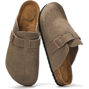 image:imageProject Cloud 100 Full Grain Genuine Leather Clogs for Men 2026 Brooklyn  Memory Foam Insole Arch Support Natural Cork Footbed Mens Clogs Shoes Non Slip and WaterResistant Mules Mens SlippersTaupe Suede