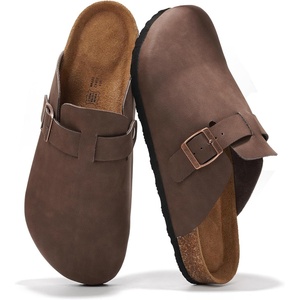 image:imageProject Cloud 100 Full Grain Genuine Leather Clogs for Men 2026 Brooklyn  Memory Foam Insole Arch Support Natural Cork Footbed Mens Clogs Shoes Non Slip and WaterResistant Mules Mens SlippersBrown
