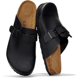 image:imageProject Cloud 100 Full Grain Genuine Leather Clogs for Men 2026 Brooklyn  Memory Foam Insole Arch Support Natural Cork Footbed Mens Clogs Shoes Non Slip and WaterResistant Mules Mens SlippersBlack Oiled