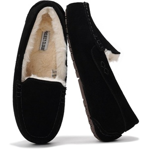 image:imageProject Cloud 100 Genuine Leather Slippers for Women Fur Lined Cathi  Fur Lined Memory Foam Insole Genuine Leather Stylish Womens Moccasin Outdoor Slippers AllDay ComfortBlack