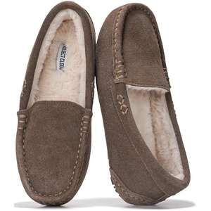 image:imageProject Cloud 100 Genuine Leather Slippers for Women Fur Lined Cathi  Fur Lined Memory Foam Insole Genuine Leather Stylish Womens Moccasin Outdoor Slippers AllDay ComfortChocolate