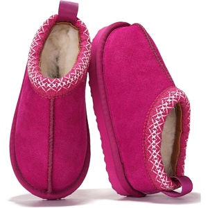 image:imageProject Cloud Kids 100 Genuine Leather Australian Shearling Lined Slippers  Memory Foam Insole Non Slip Fuzzy Fluffy Unisex Shoes for Girls amp Boys Warm Cozy Indoor Footwear Everyday Comfort Easy WearFuchsia Suede