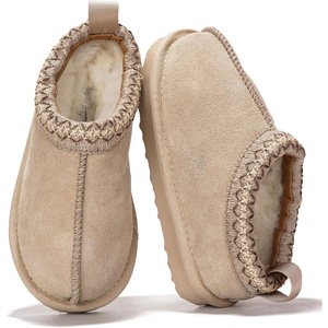 image:imageProject Cloud Kids 100 Genuine Leather Australian Shearling Lined Slippers  Memory Foam Insole Non Slip Fuzzy Fluffy Unisex Shoes for Girls amp Boys Warm Cozy Indoor Footwear Everyday Comfort Easy WearSand Suede