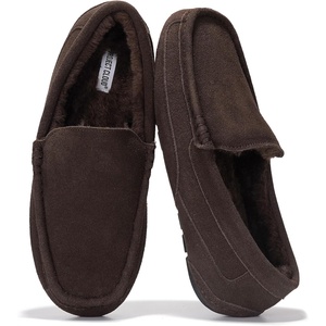 image:imageProject Cloud Mens 100 Genuine Leather Non Slip House SlippersOswin  Memory Foam Insole Lightweight Shoes for Men Indoor Outdoor Footwear Comfortable Casual Everyday Travel Easy Wear All DayChocolate Suede