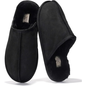 image:imageProject Cloud Mens 100 Genuine Leather Shearling Memory Foam Slippers  Genuine Shearling Lining and Lightweight NonSlip Indoor amp Outdoor Wear Slippers for Men  WaterResistant Mens SlippersBlack Scuff