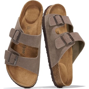 image:imageProject Cloud Mens Sandals 100 Genuine Leather Mens Slides Heritage  Memory Foam Insole amp Cork Footbed Slides for Men Footwear Non Slip Summer Sandals for Men amp Lightweight Sandals MenTaupe Suede