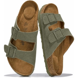 image:imageProject Cloud Mens Sandals 100 Genuine Leather Mens Slides Heritage  Memory Foam Insole amp Cork Footbed Slides for Men Footwear Non Slip Summer Sandals for Men amp Lightweight Sandals MenOlive Suede