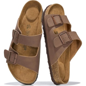 image:imageProject Cloud Mens Sandals 100 Genuine Leather Mens Slides Heritage  Memory Foam Insole amp Cork Footbed Slides for Men Footwear Non Slip Summer Sandals for Men amp Lightweight Sandals MenBrown Leather 2